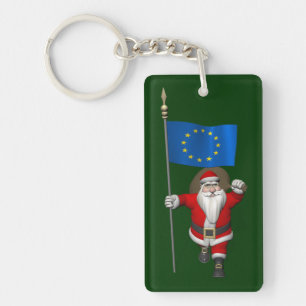 Sinterklaas met aftekening van de Europese Unie Sleutelhanger