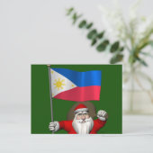 Sinterklaas met aftekening van de Filipijnen Feestdagenkaart (Staand voorkant)