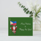 Sinterklaas met aftekening van de Filipijnen Feestdagenkaart (Staand voorkant)