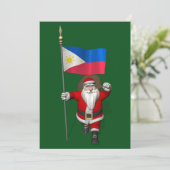 Sinterklaas met aftekening van de Filipijnen Feestdagenkaart (Staand voorkant)