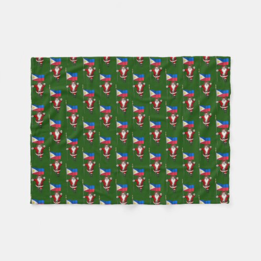 Sinterklaas met aftekening van de Filipijnen Fleece Deken (Voorkant (Horizontaal))
