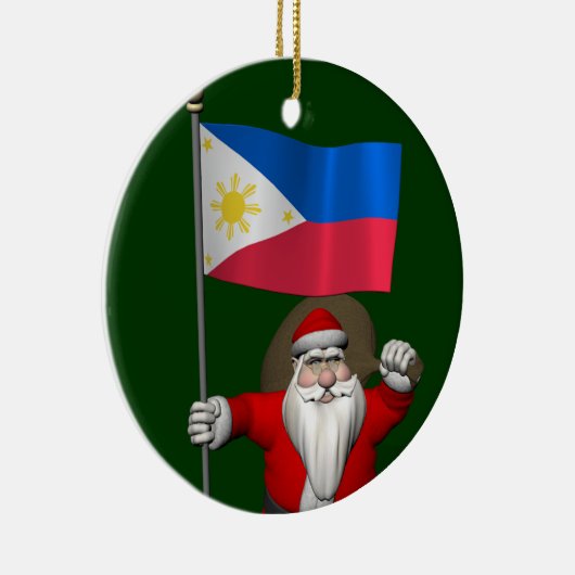 Sinterklaas met aftekening van de Filipijnen Keramisch Ornament (Rechts)