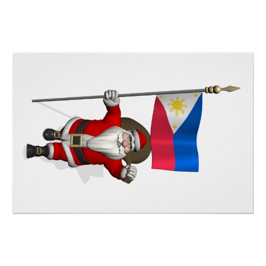 Sinterklaas met aftekening van de Filipijnen Poster (Voorkant)