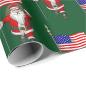 Sinterklaas met aftekening van de Verenigde Staten Cadeaupapier (Rol Hoek)