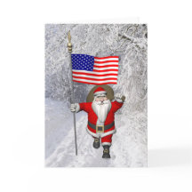 Sinterklaas met aftekening van de Verenigde Staten