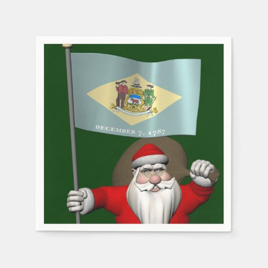 Sinterklaas met aftekening van Delaware Servetten (Voorkant)