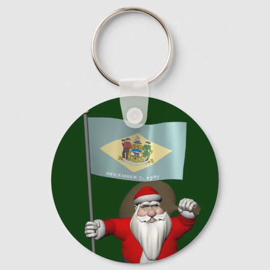 Sinterklaas met aftekening van Delaware Sleutelhanger (Voorkant)