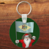 Sinterklaas met aftekening van Delaware Sleutelhanger (Voorkant)