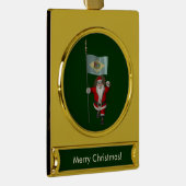 Sinterklaas met aftekening van Delaware Verguld Banner Ornament (Rechts)
