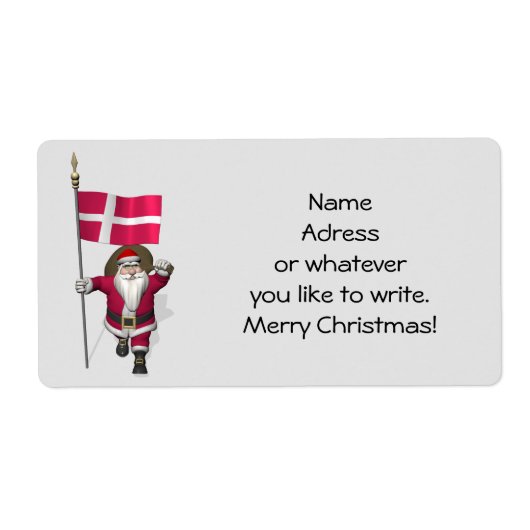 Sinterklaas met aftekening van Denemarken Dannebro Etiket (Voorkant)