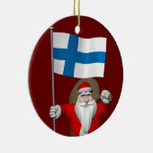 Sinterklaas met aftekening van Finland Suomi Keramisch Ornament (Rechts)