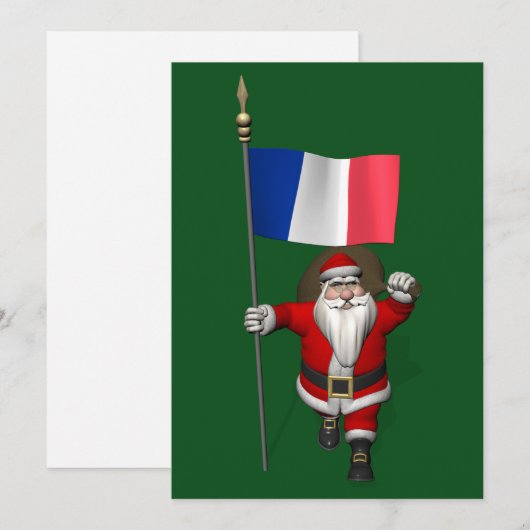 Sinterklaas met aftekening van Frankrijk Feestdagenkaart (Voorkant / Achterkant)