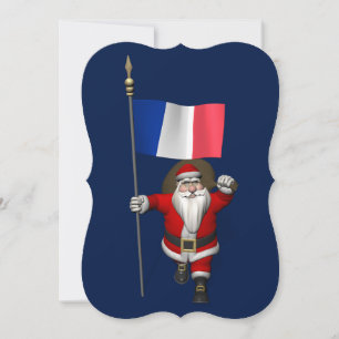 Sinterklaas met aftekening van Frankrijk Feestdagenkaart