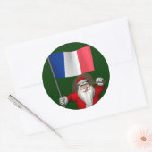 Sinterklaas met aftekening van Frankrijk Ronde Sticker (Envelop)