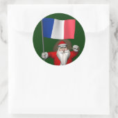 Sinterklaas met aftekening van Frankrijk Ronde Sticker (Tas)
