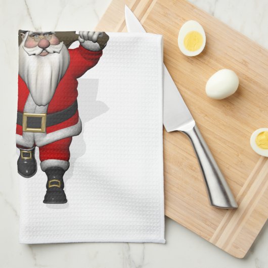 Sinterklaas met aftekening van Frankrijk Theedoek (Quarter Fold)