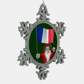 Sinterklaas met aftekening van Frankrijk Tin Sneeuwvlok Ornament (Links)