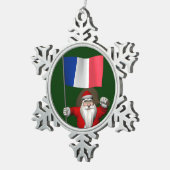 Sinterklaas met aftekening van Frankrijk Tin Sneeuwvlok Ornament (Rechts)