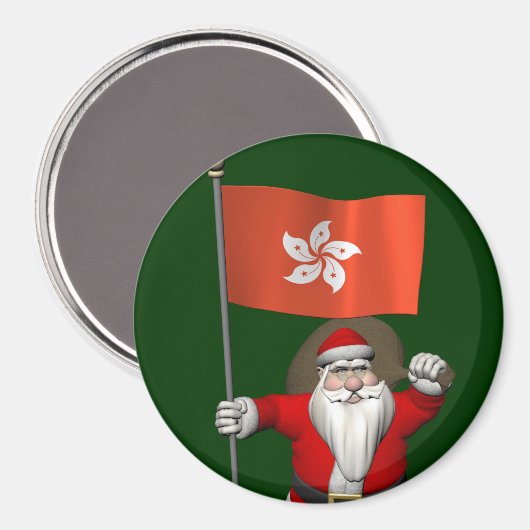 Sinterklaas met aftekening van Hongkong Magneet (Voorkant / Achterkant)