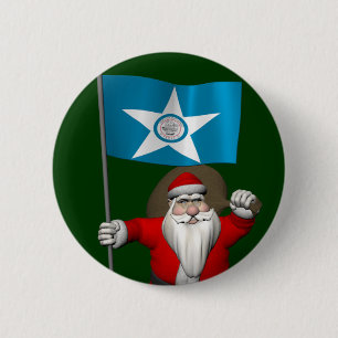 Sinterklaas met aftekening van Houston Ronde Button 5,7 Cm