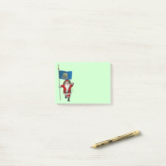 Sinterklaas met aftekening van Idaho Post-it® Notes (Op bureau)