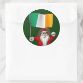 Sinterklaas met aftekening van Ierland Ronde Sticker (Tas)