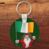 Sinterklaas met aftekening van Ierland Sleutelhanger (Voorkant)