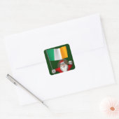 Sinterklaas met aftekening van Ierland Vierkante Sticker (Envelop)