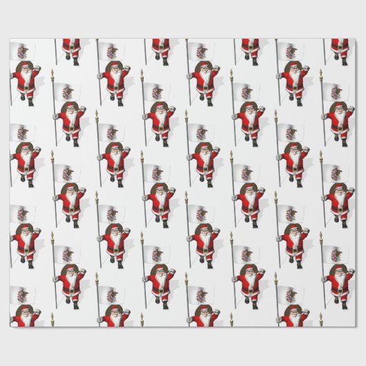 Sinterklaas met aftekening van Illinois Cadeaupapier (Vlak)