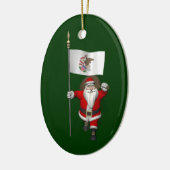 Sinterklaas met aftekening van Illinois Keramisch Ornament (Links)