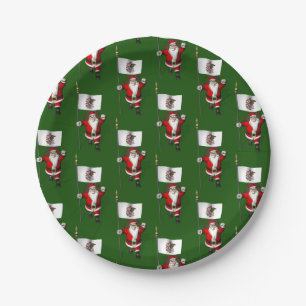 Sinterklaas met aftekening van Illinois Papieren Bordje