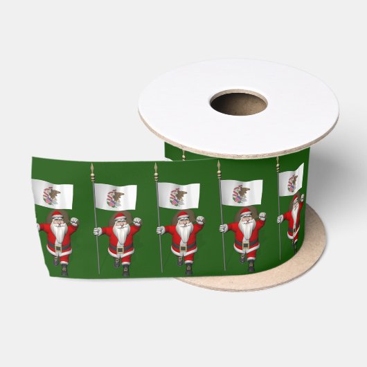 Sinterklaas met aftekening van Illinois Satijnen Lint (Spoel)
