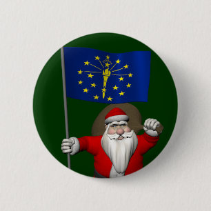 Sinterklaas met aftekening van Indiana Ronde Button 5,7 Cm