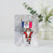 Sinterklaas met aftekening van Iowa Feestdagenkaart (Staand voorkant)