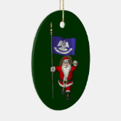 Sinterklaas met aftekening van Louisiana Keramisch Ornament (Rechts)