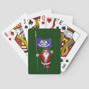 Sinterklaas met aftekening van Louisiana Pokerkaarten