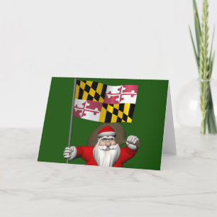 Sinterklaas met aftekening van Maryland Feestdagen Kaart