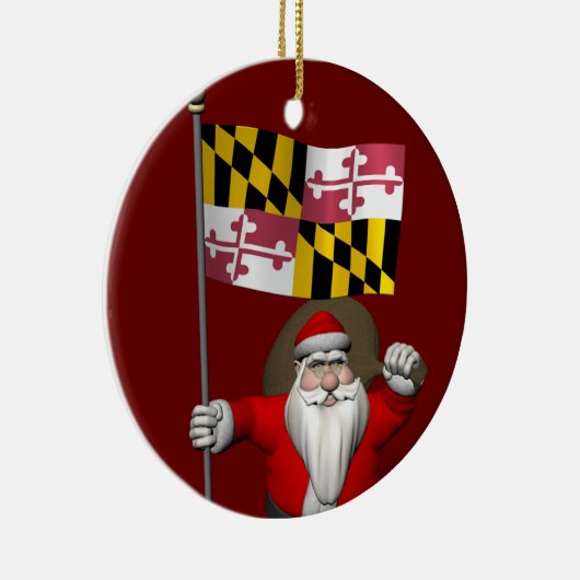 Sinterklaas met aftekening van Maryland Keramisch Ornament (Rechts)