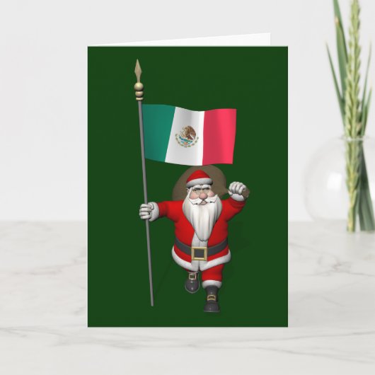 Sinterklaas met aftekening van Mexico Feestdagen Kaart (Voorkant)