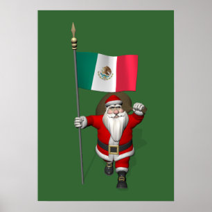 Sinterklaas met aftekening van Mexico Poster