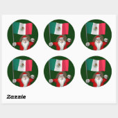 Sinterklaas met aftekening van Mexico Ronde Sticker (Vel)