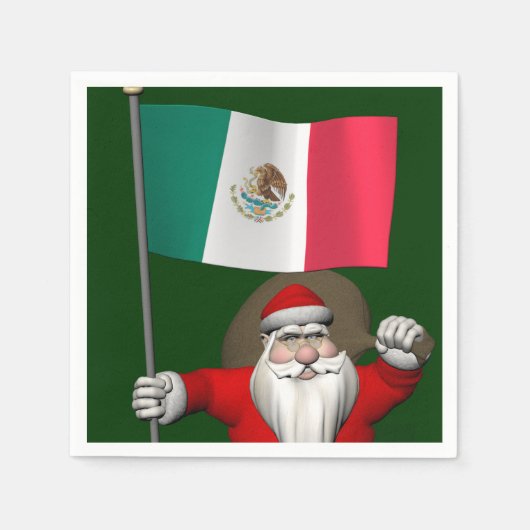 Sinterklaas met aftekening van Mexico Servetten (Voorkant)