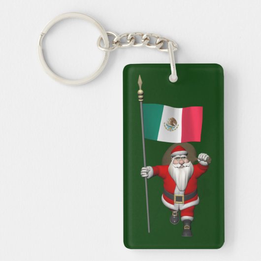 Sinterklaas met aftekening van Mexico Sleutelhanger (Voorkant)