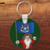 Sinterklaas met aftekening van Michigan Sleutelhanger (Voorkant)