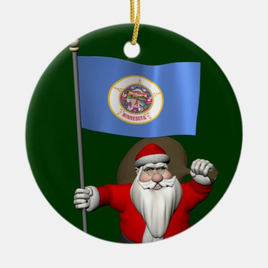 Sinterklaas met aftekening van Minnesota Keramisch Ornament (Voorkant)