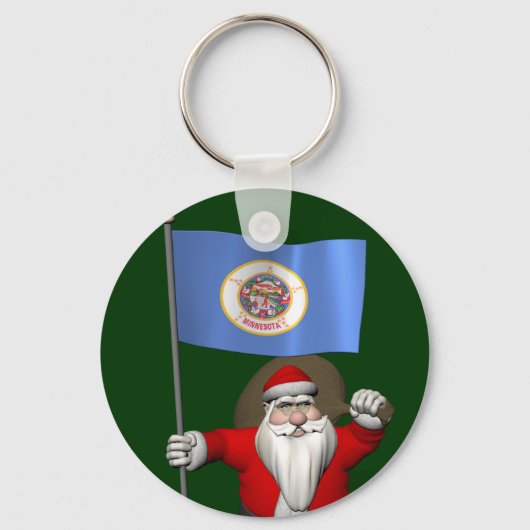 Sinterklaas met aftekening van Minnesota Sleutelhanger (Voorkant)