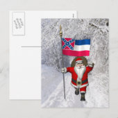 Sinterklaas met aftekening van Mississippi Feestdagenkaart (Voorkant / Achterkant)
