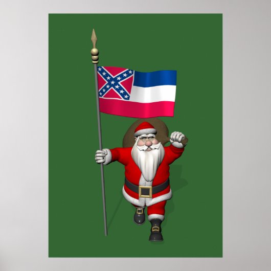 Sinterklaas met aftekening van Mississippi Poster (Voorkant)