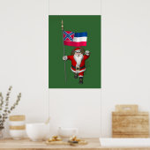 Sinterklaas met aftekening van Mississippi Poster (Keuken)