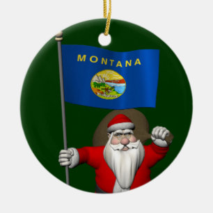 Sinterklaas met aftekening van Montana Keramisch Ornament